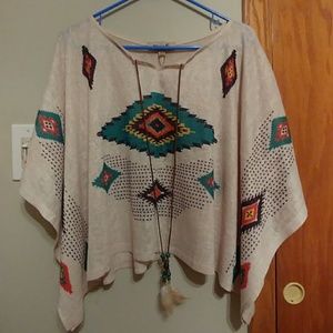 Diamond Patterned Poncho/Tunic